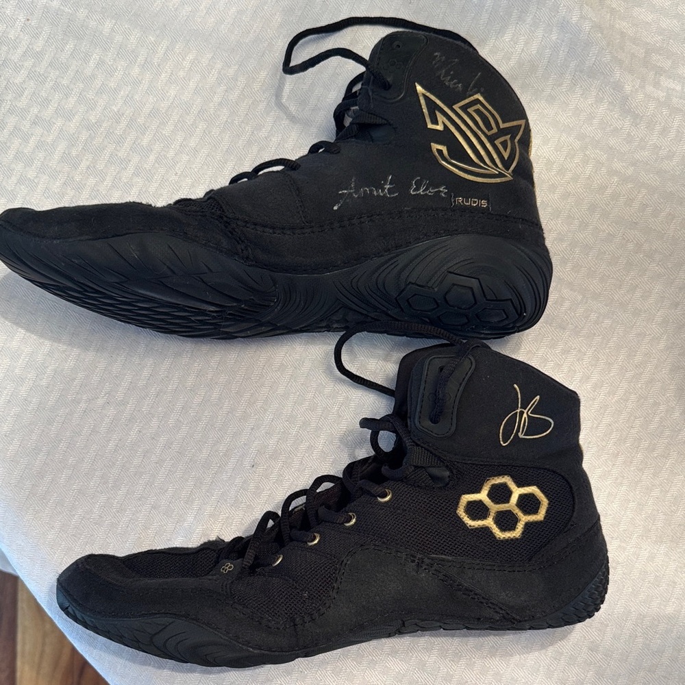 Black and Gold Rudis Wrestling Shoes  - All I See Is Gold